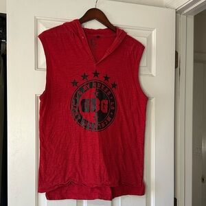 Red Guess Tank Top with hoodie
